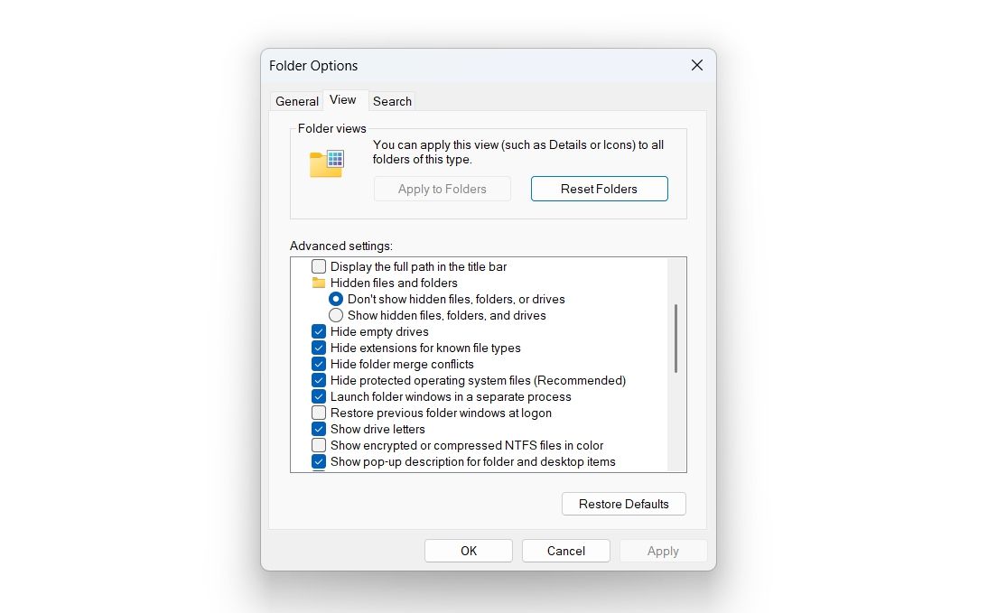 Launch folder windows in a separate process box in the Folder option