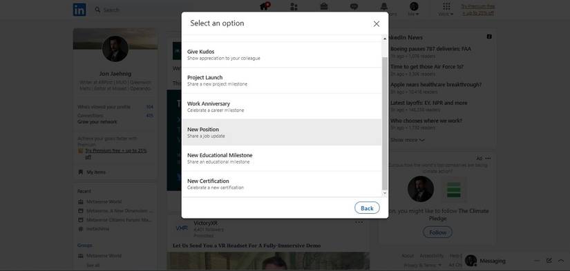 How to Share a New Job on LinkedIn