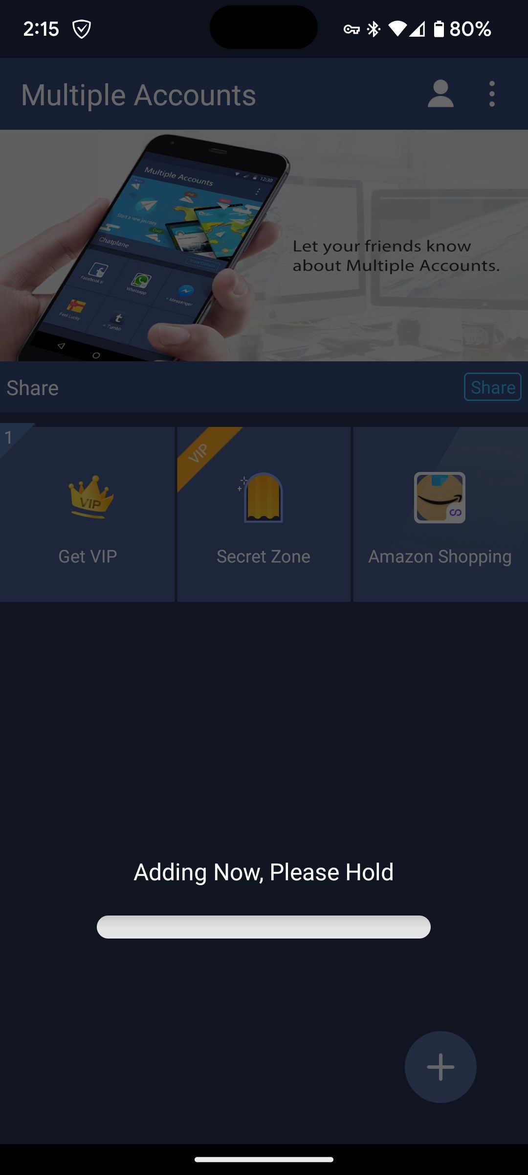 Cloning an app to use multiple Amazon accounts in Multiple Accounts: Dual Space