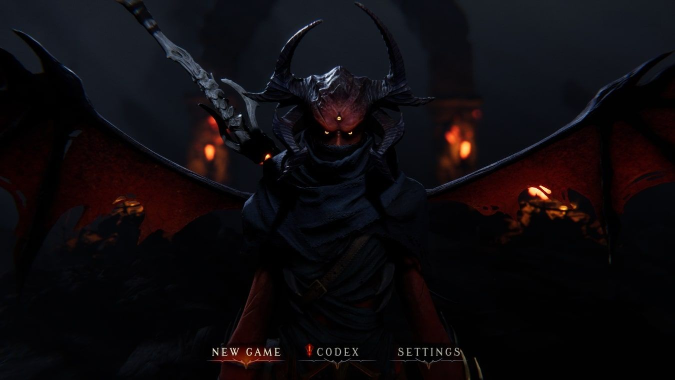 A screenshot of the title screen for Metal Hellsinger running on Xbox Series X 