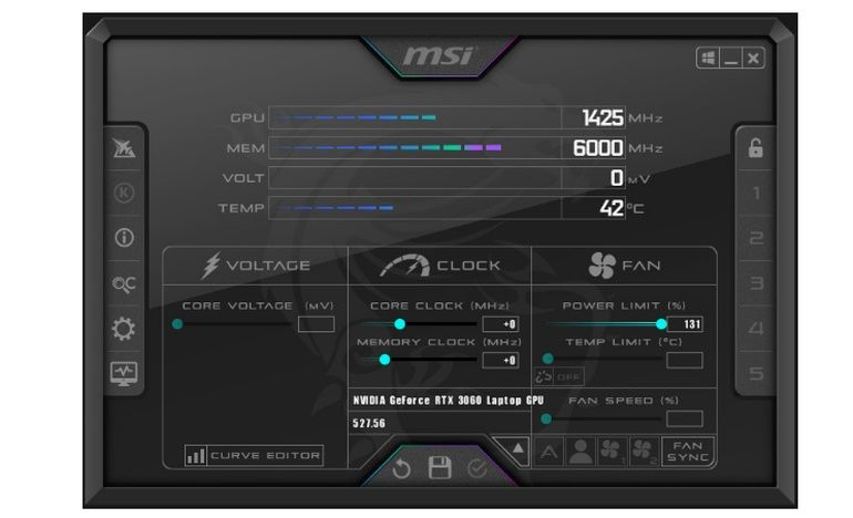 MSI afterburner PC Info Page