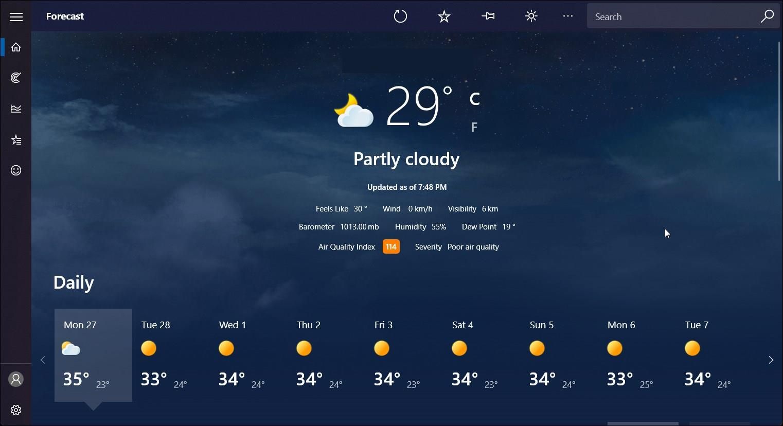 msn weather app windows