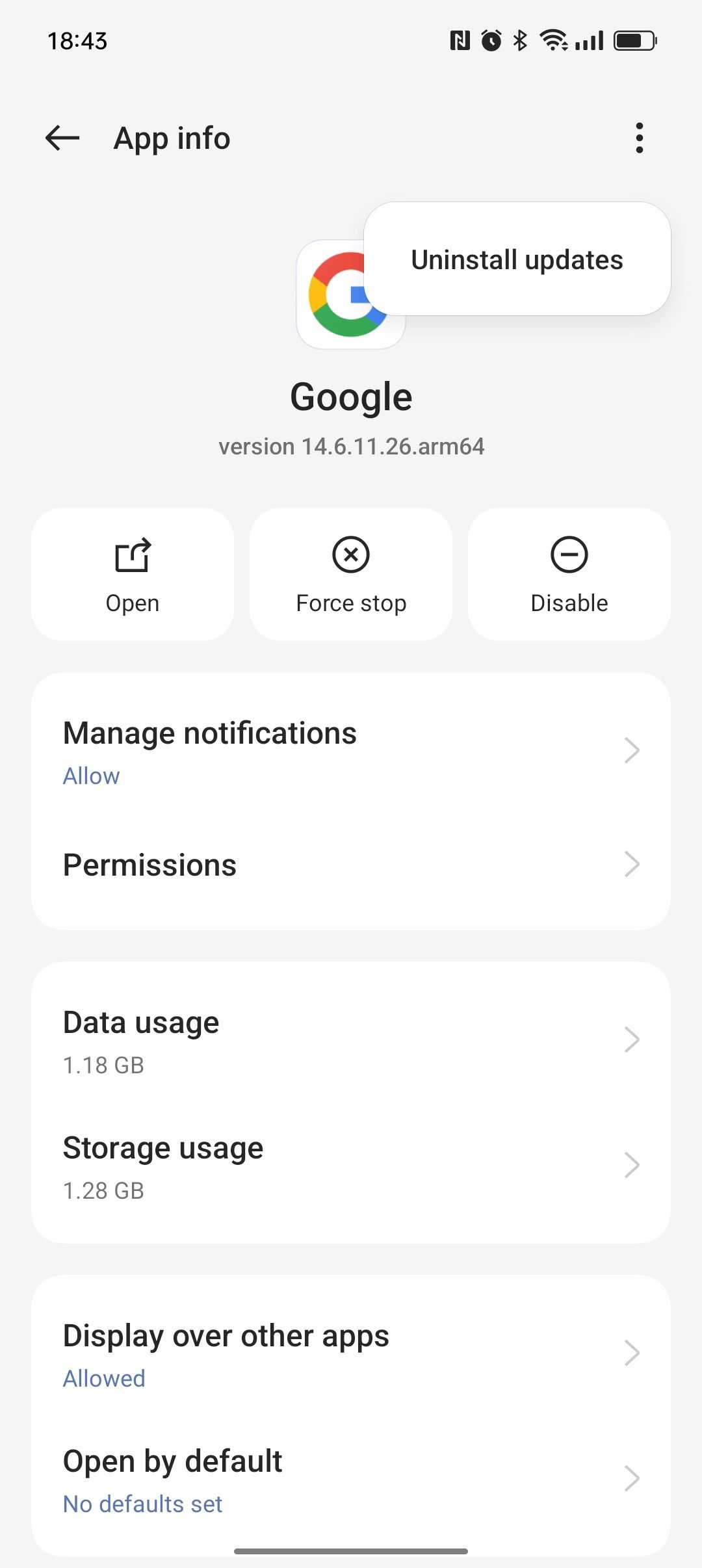 Uninstall Android app updates