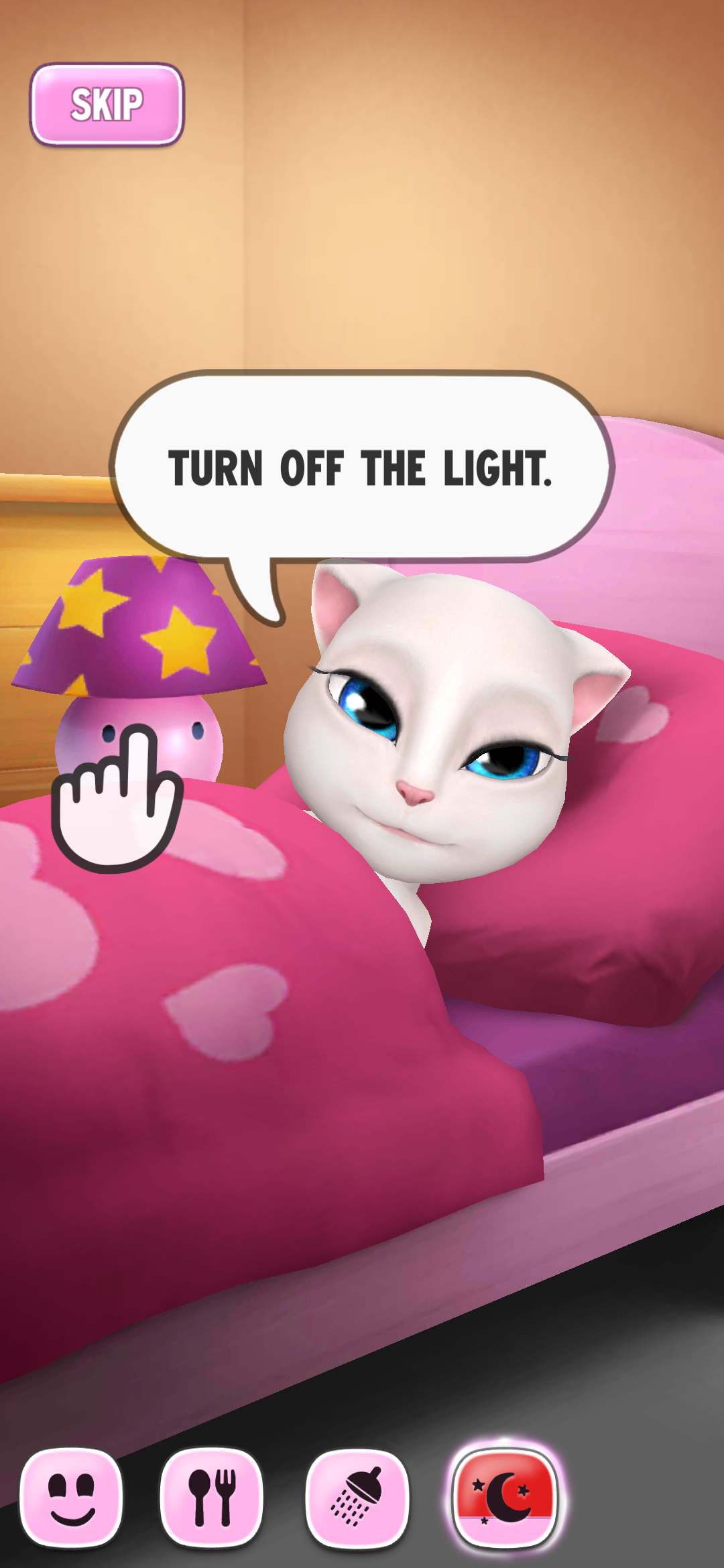 My Talking Angela In-game Character in Bed