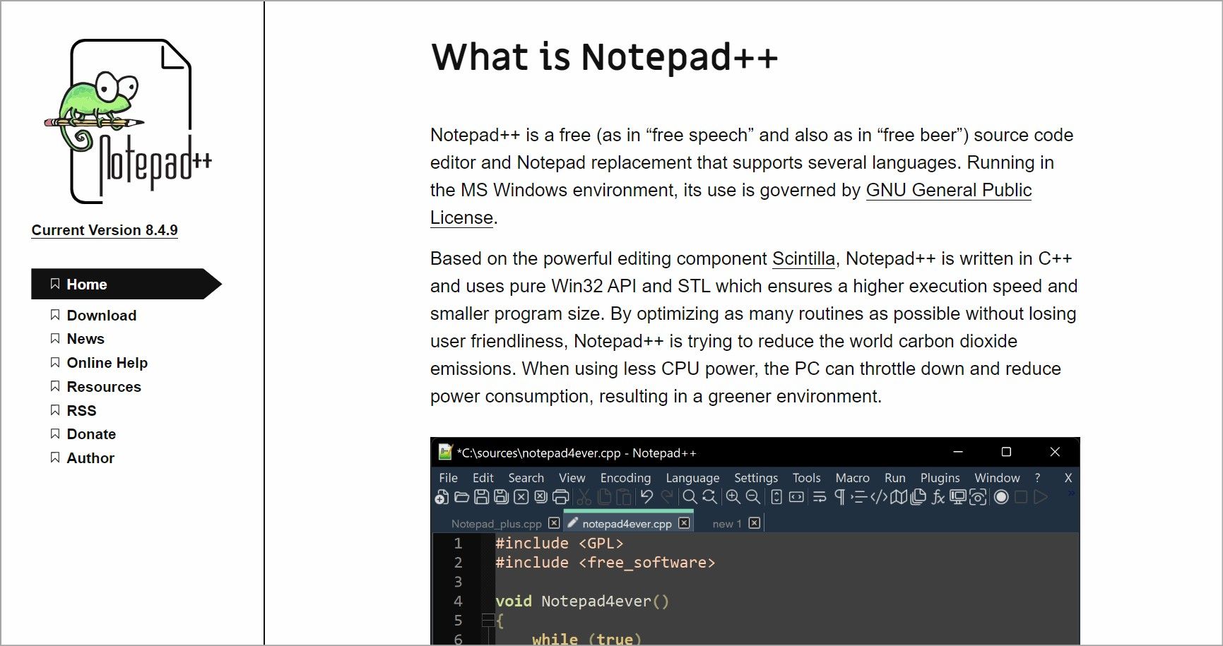 notepad++ homepage
