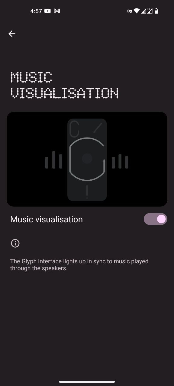 Music visualization feature on Nothing Phone