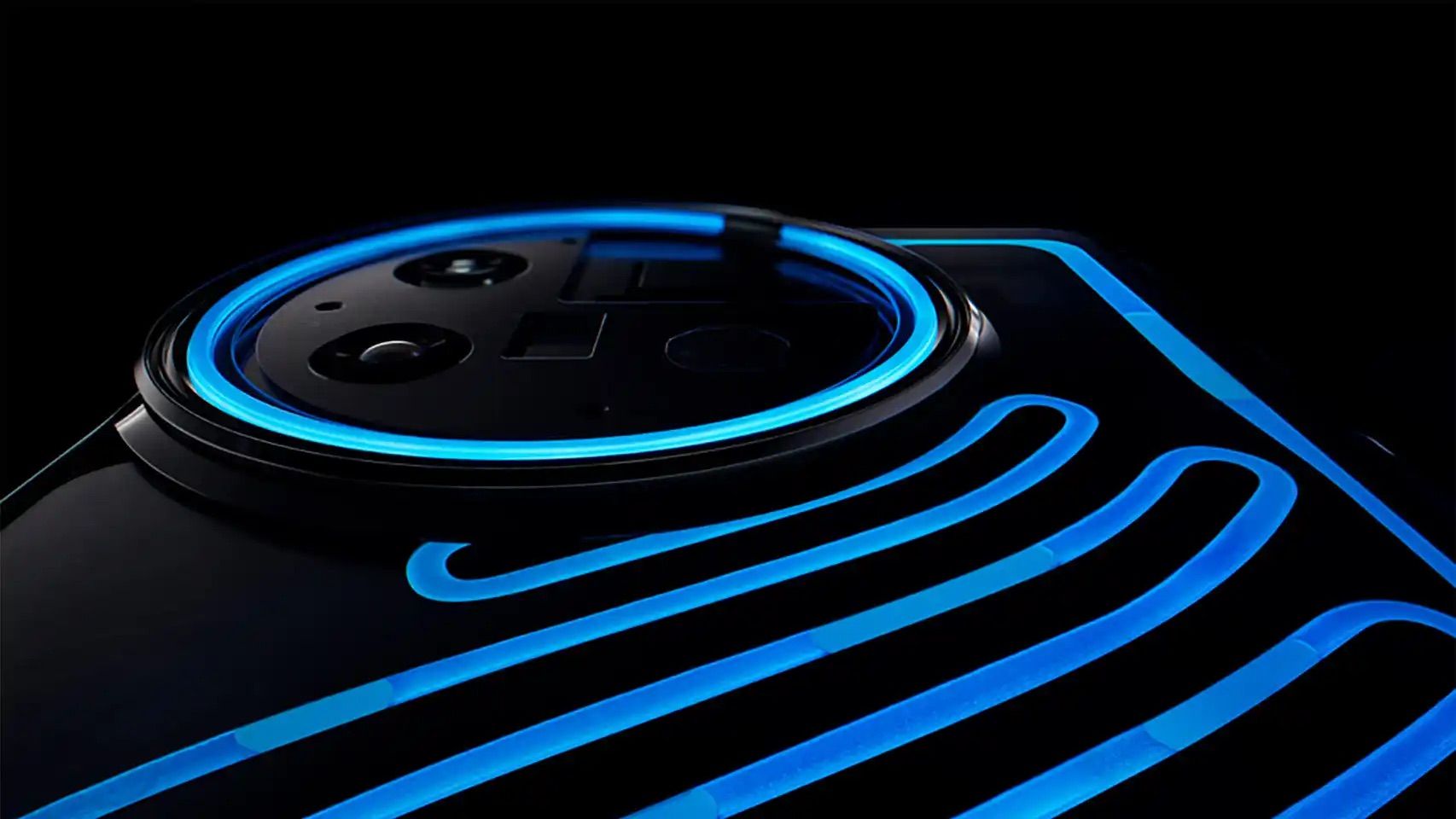 Concept OnePlus 11 par exemple avec système de refroidissement bleu éclairé