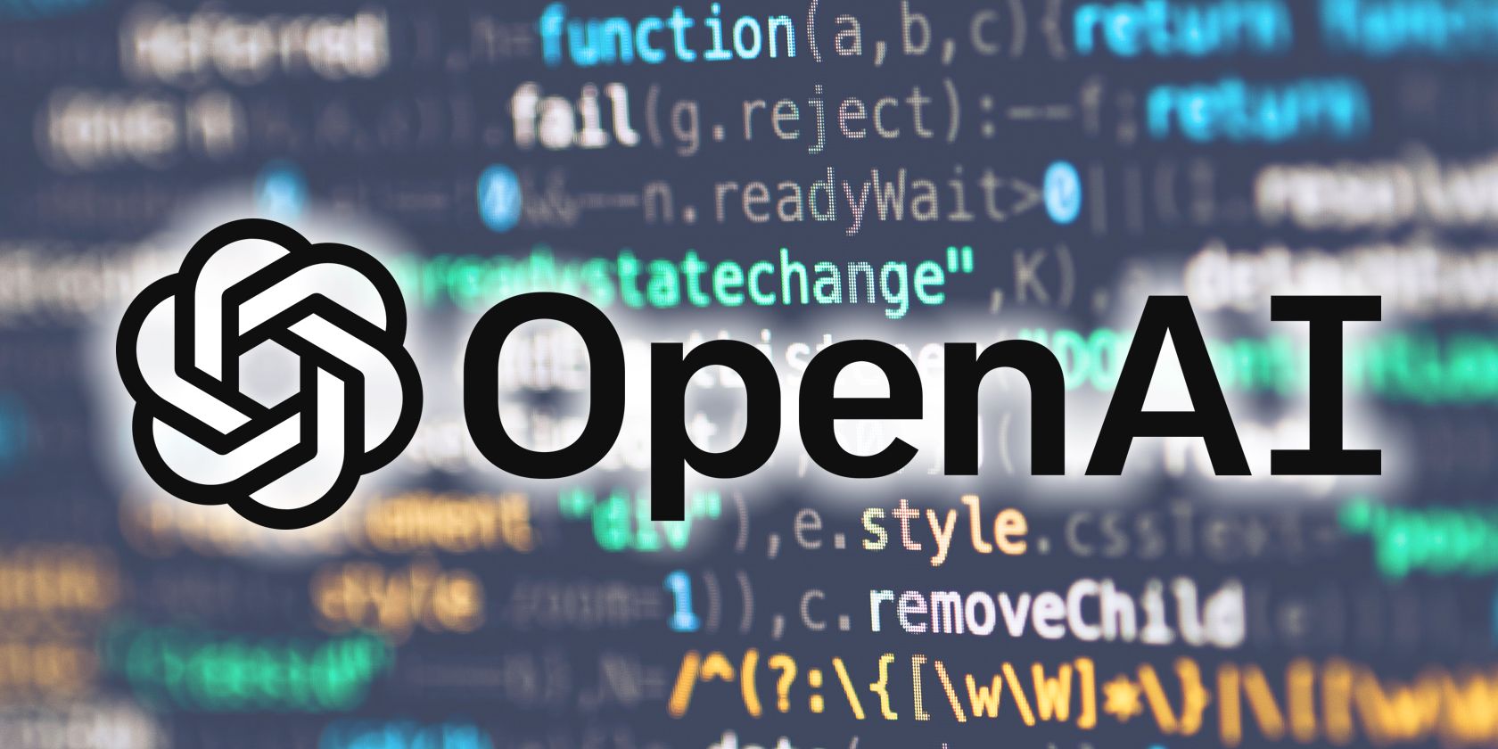 logotipo de openai en la función de fondo del código