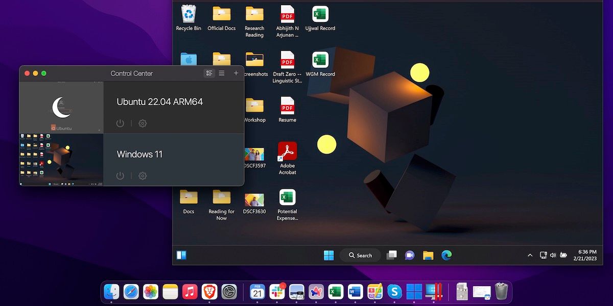 Parallels Desktop for Mac UI