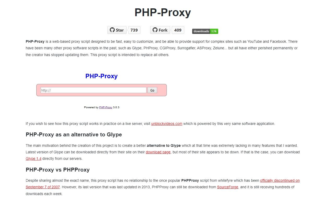 online proxies php homepage