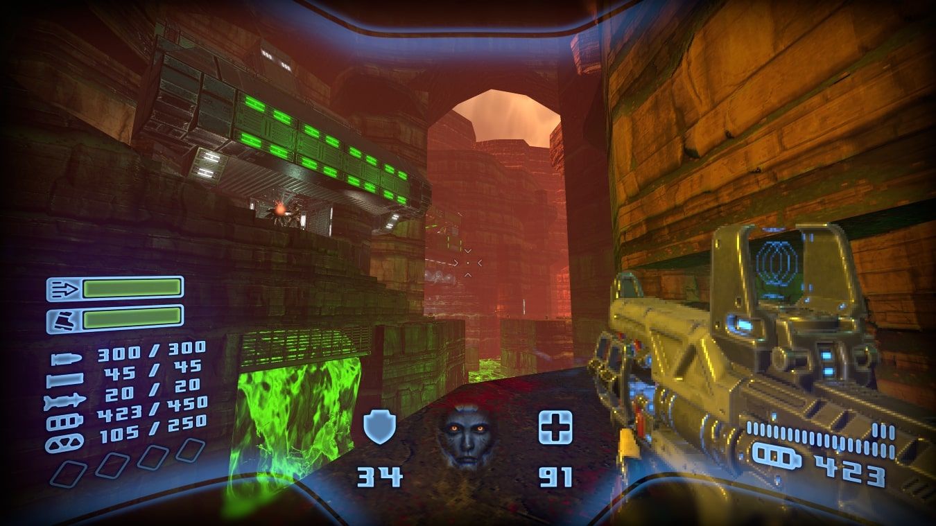 A screenshot of a radiation level in Prodeus on Xbox Series X 