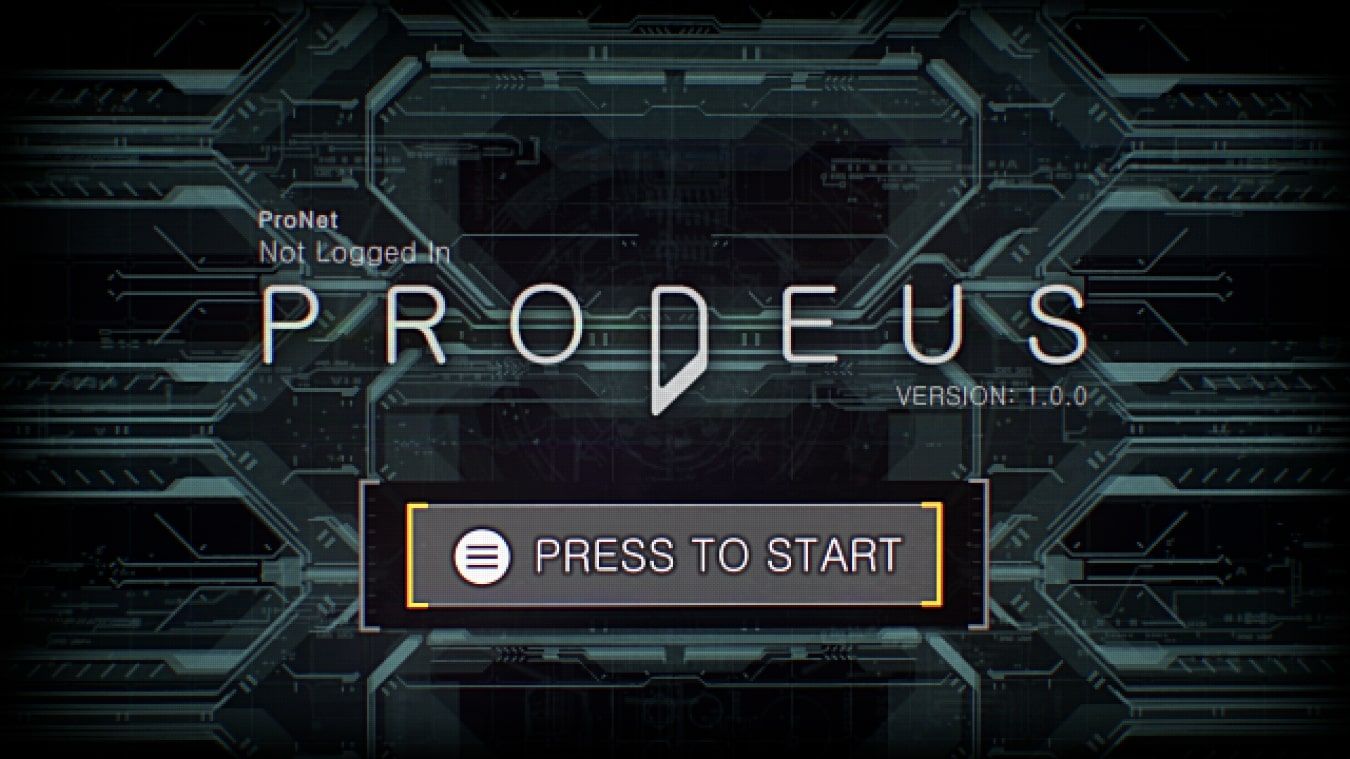 A screenshot taken from an Xbox Series X showcasing the title screen for Prodeus