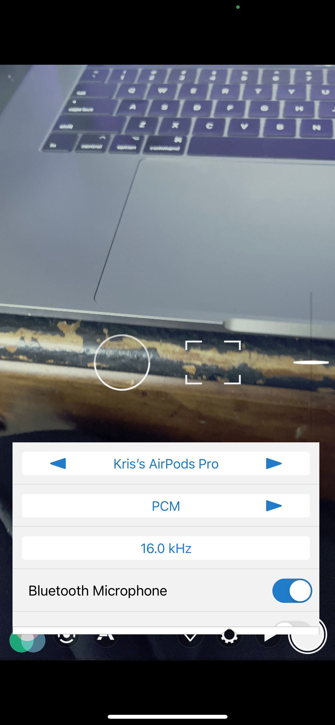 Bluetooth recording enabled in FiLMiC Pro