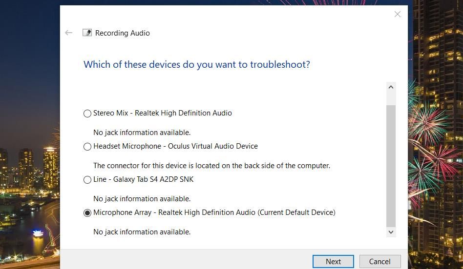 A Recording Audio troubleshooter