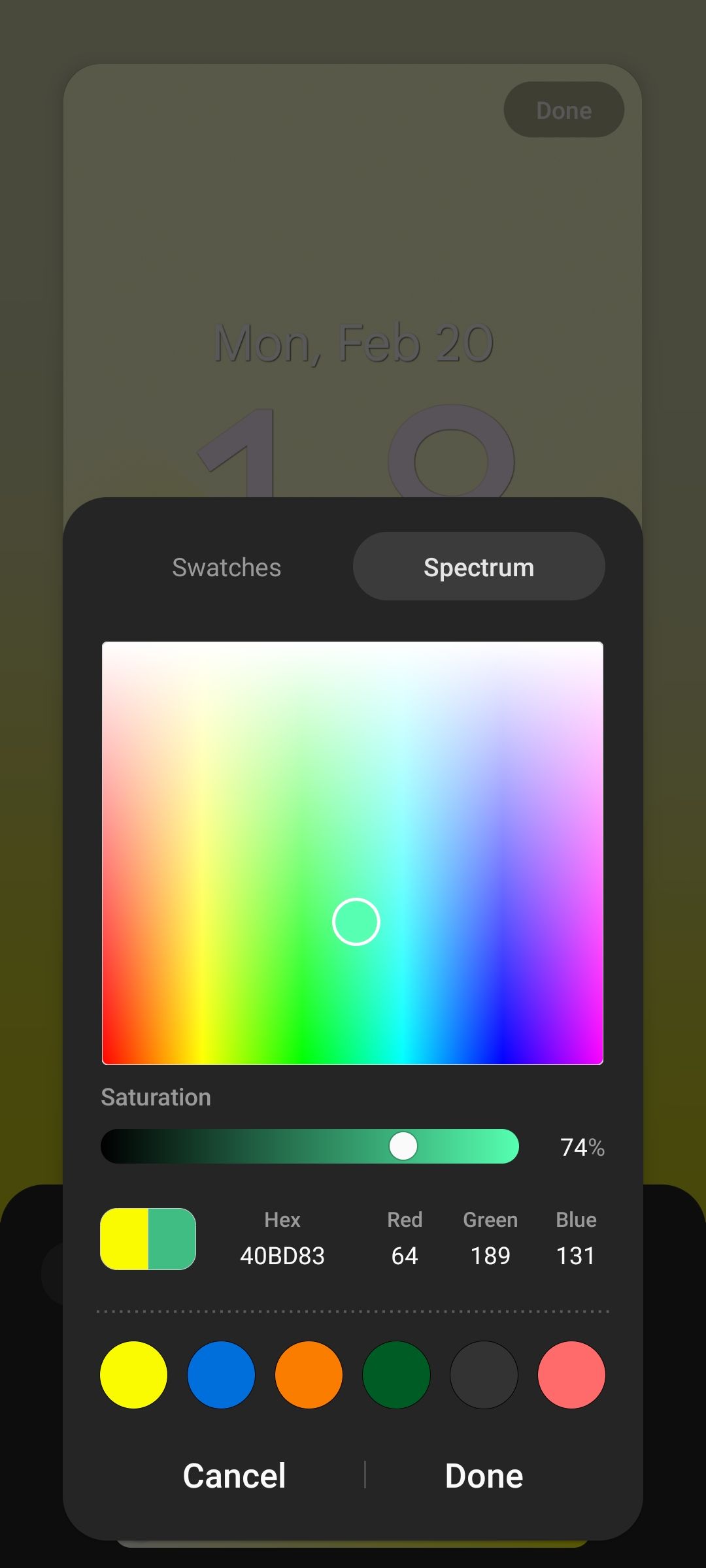 Samsung customization custom wallpaper color spectrum