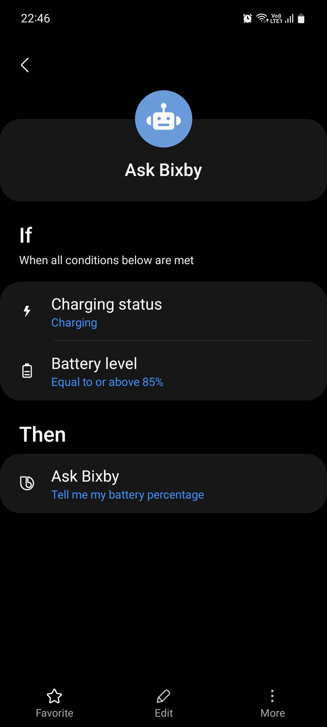 Samsung Modes and Routines custom action via Bixby Voice