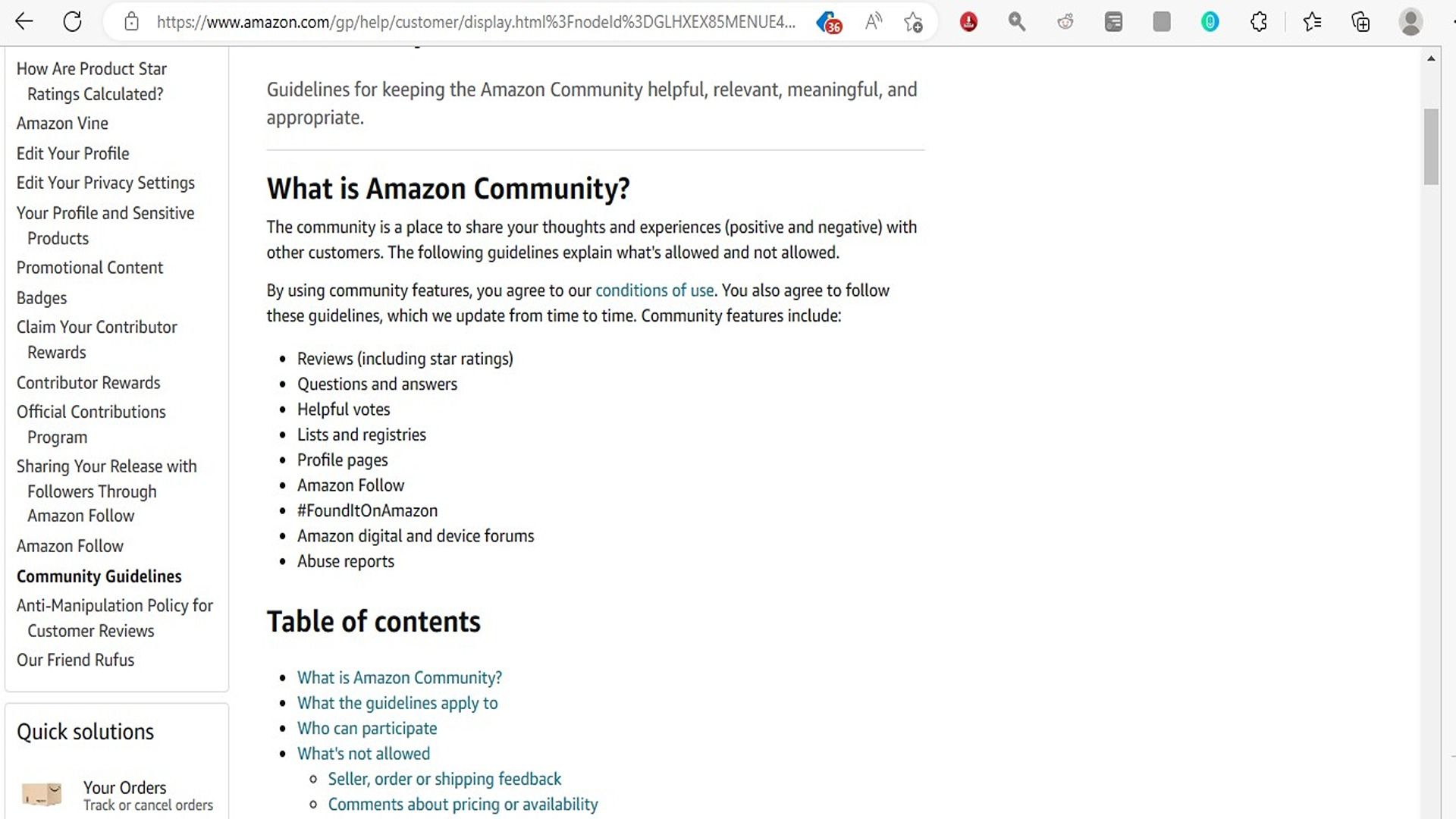 Amazon's Community guidelines