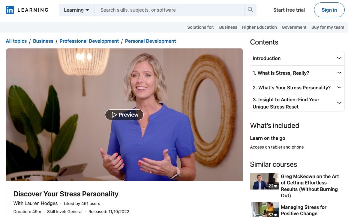 LinkedIn Learning Course screenshot