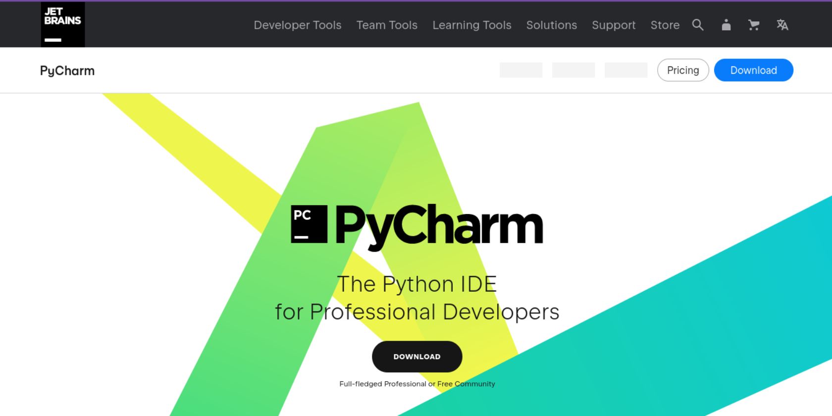 Hình ảnh trang tải xuống của PyCharm