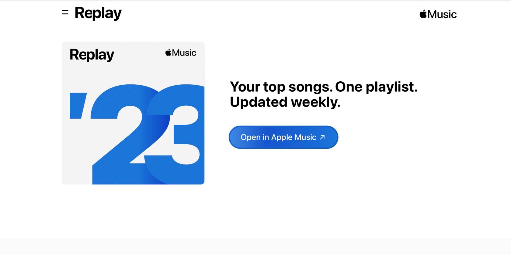 Screenshot of Apple Music Replay 23