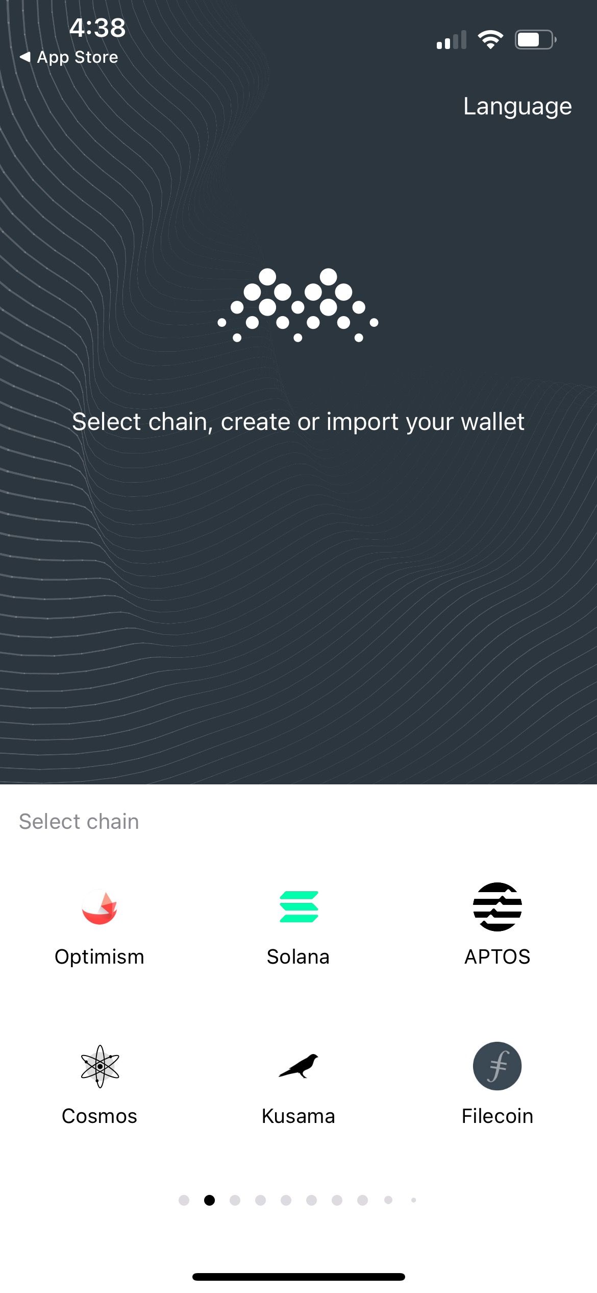 Screenshot of Coinbase Wallet for iOS