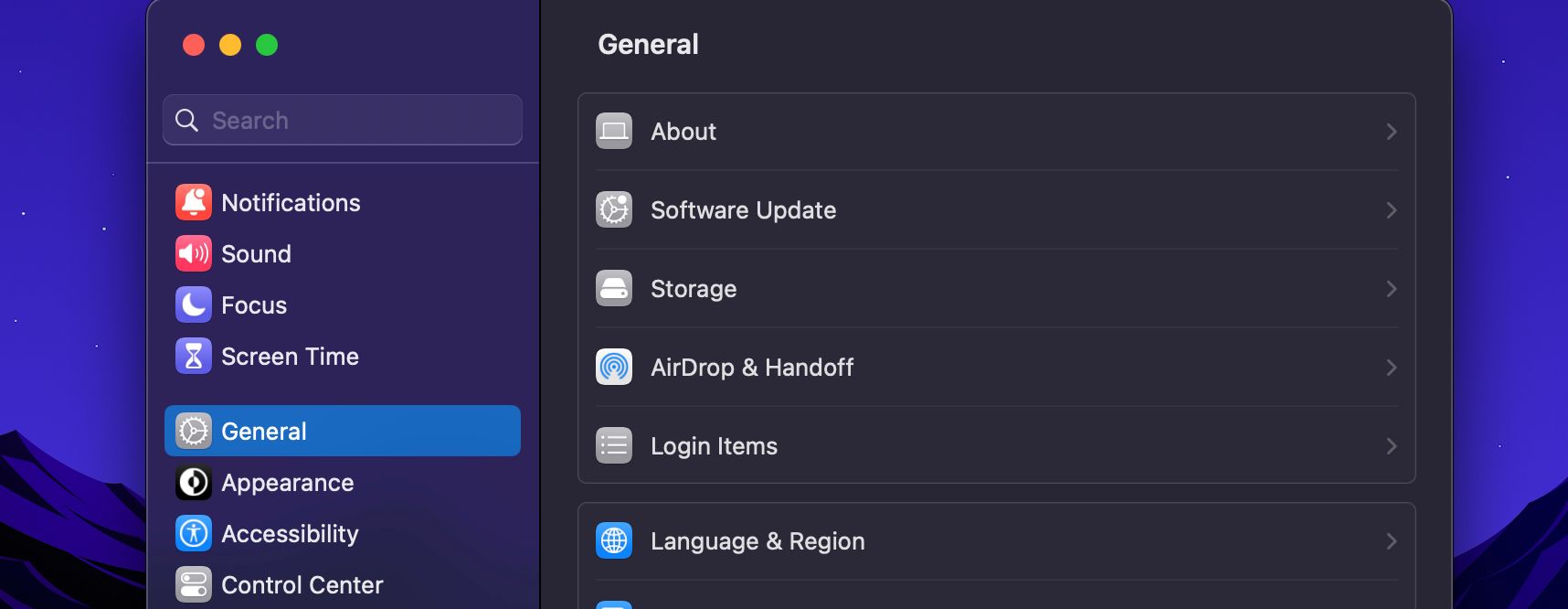 Screenshot of Login Items in System Settings