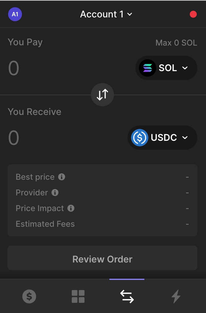 Screenshot of transfering SOL via Phantom Wallet Chrome extension