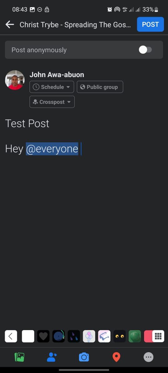 screenshot showing how to use the everyone tag on facebook 2