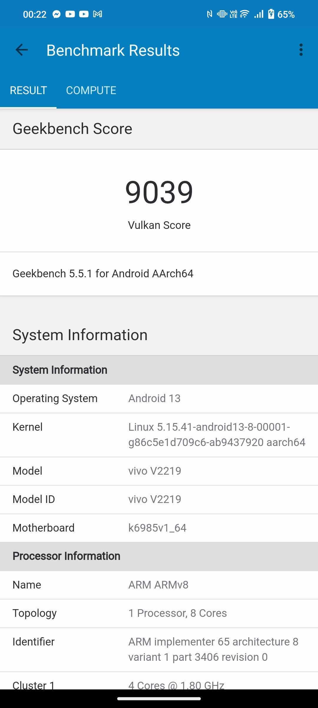 بنچمارک گرافیکی vivo X90 Pro Geekbench 5