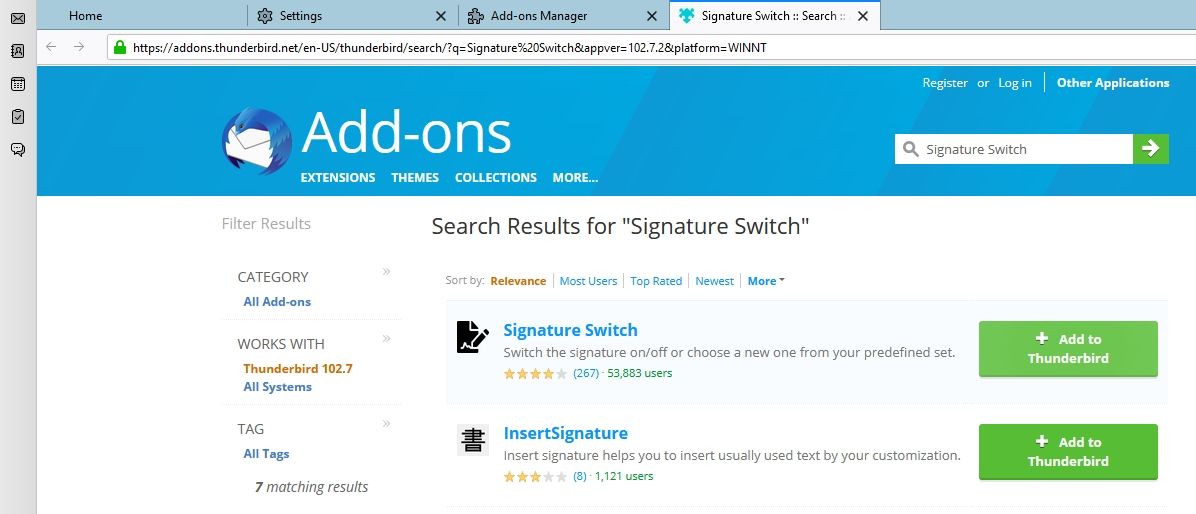 Search Results for Signature Switch Extension in Thunderbird