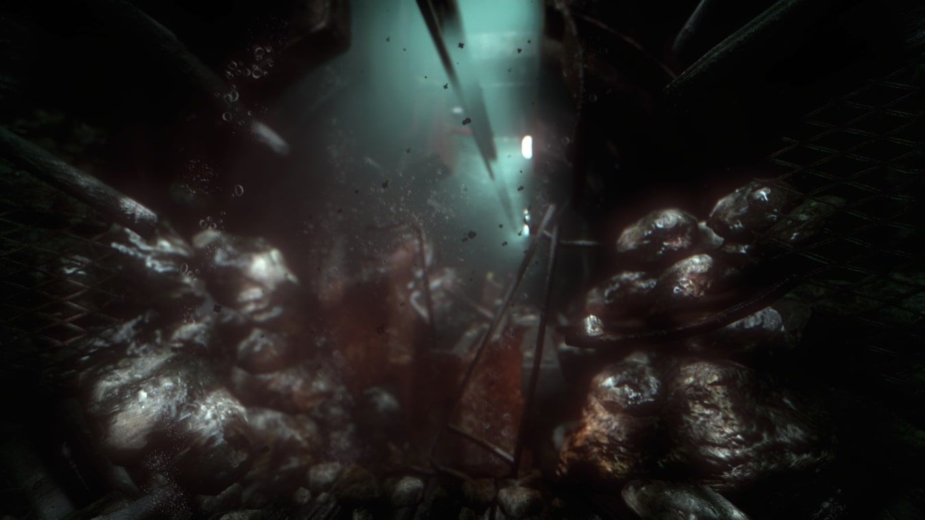 A screenshot from an Xbox Series X showcasing the underwater environment of Soma 