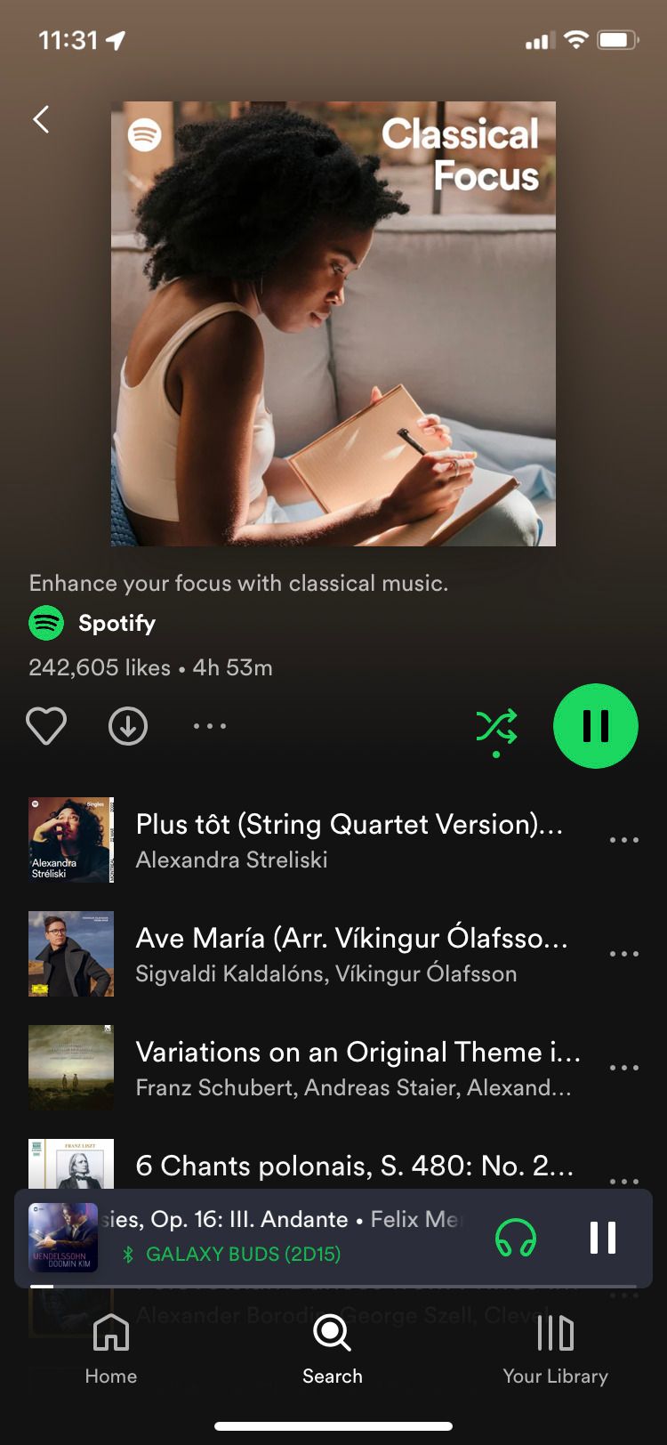 تمرکز کلاسیک Spotify