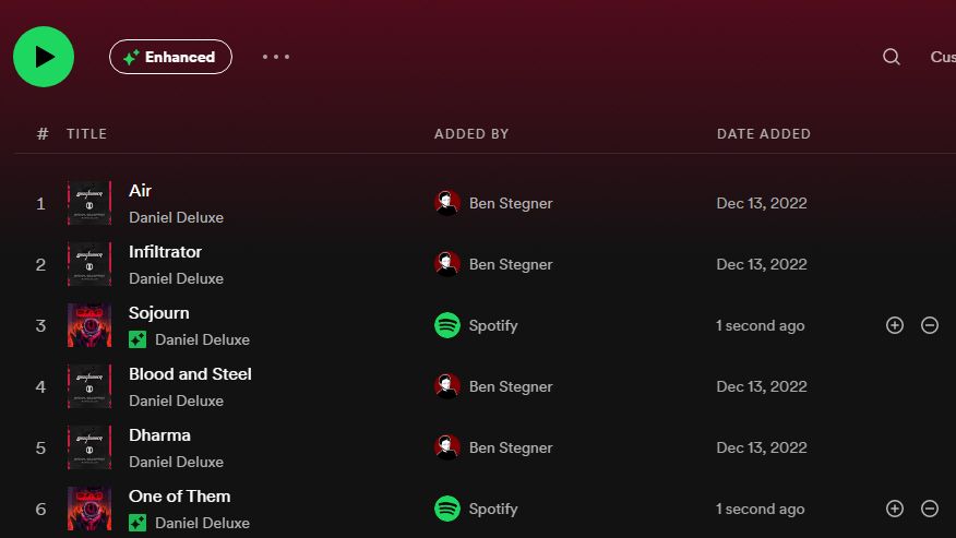 Spotify Enhance Playlist