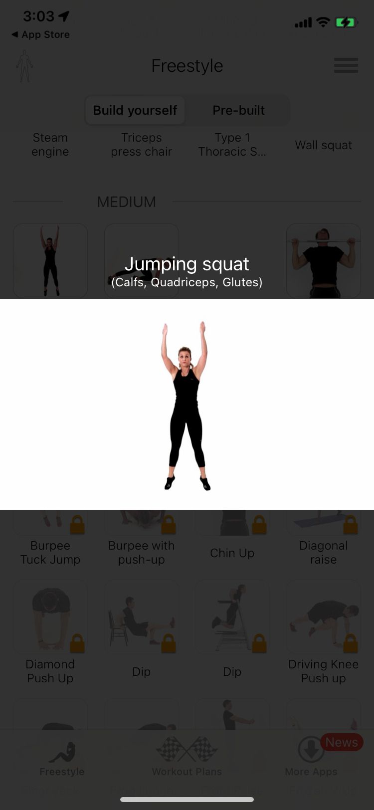 Stark Bodyweight app jumping squat