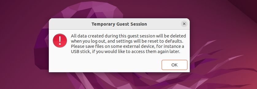 Bắt đầu phiên khách tạm thời trên Ubuntu