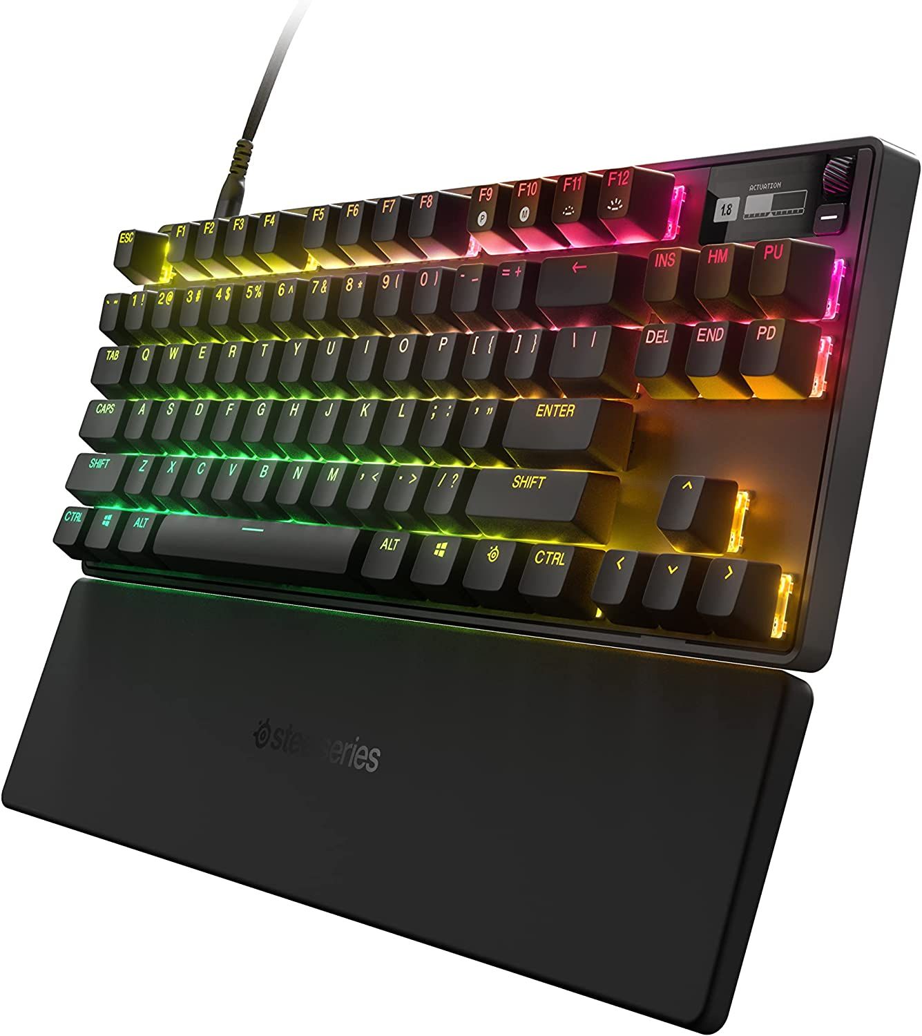 the steelseries apex pro tkl mechanical gaming keyboard with wristrest