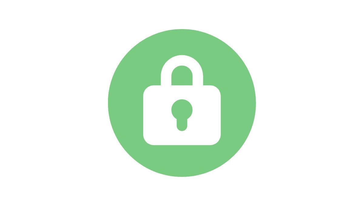 Green padlock symbol on white background