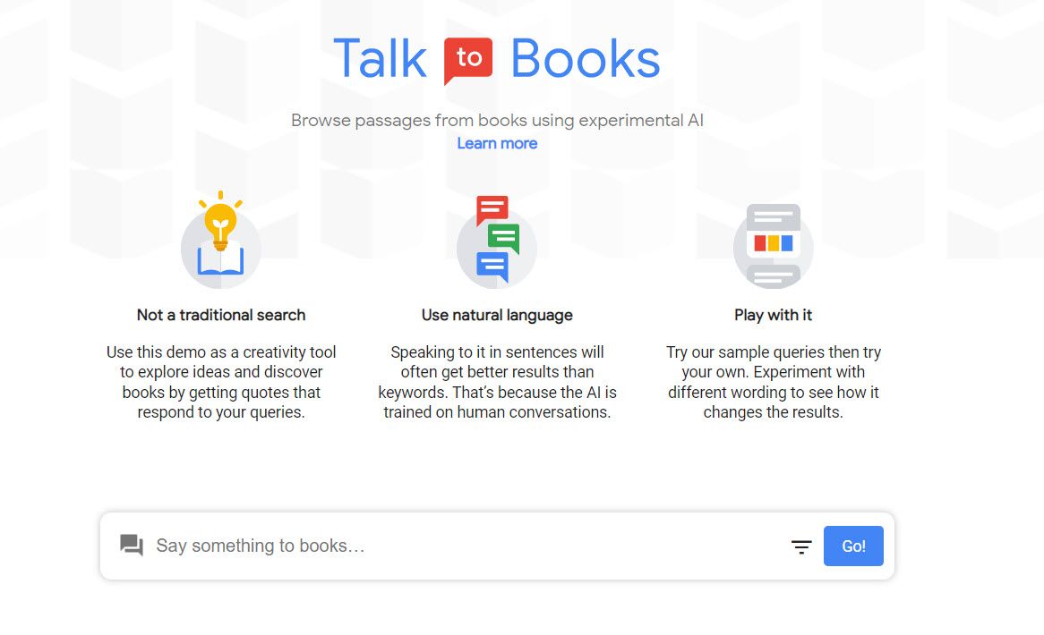 Use experimental AI to browse passages from books