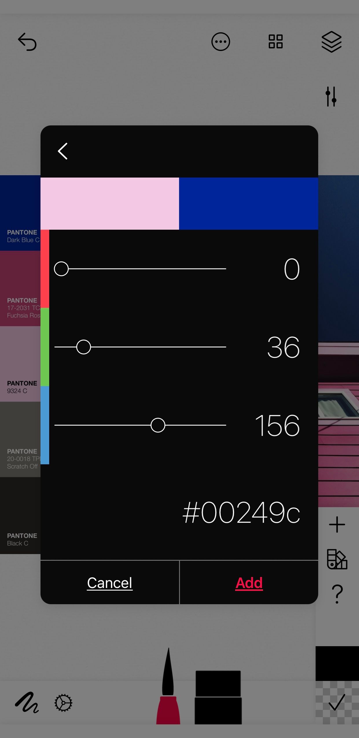 RGB values and HEX number of Pantone color Dark Blue C