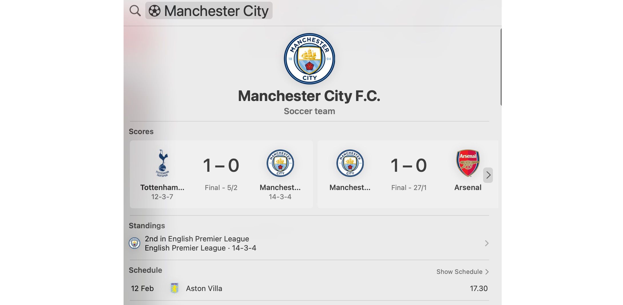 Team Results Mac Spotlight Screenshot