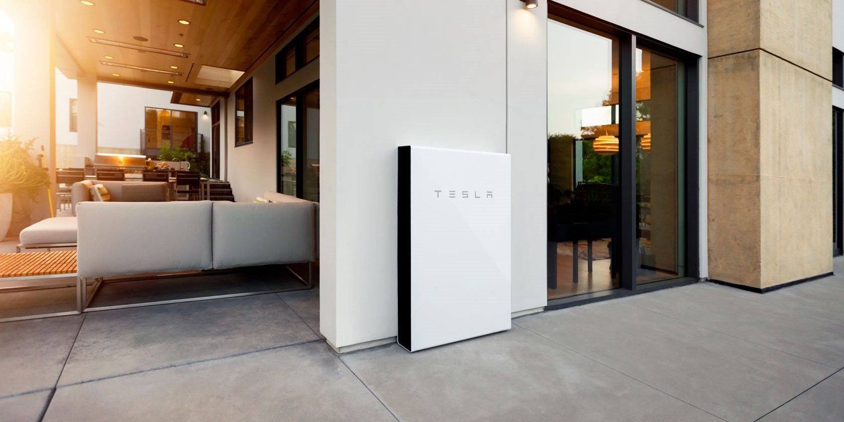 Tesla Powerwall installed outside a home 