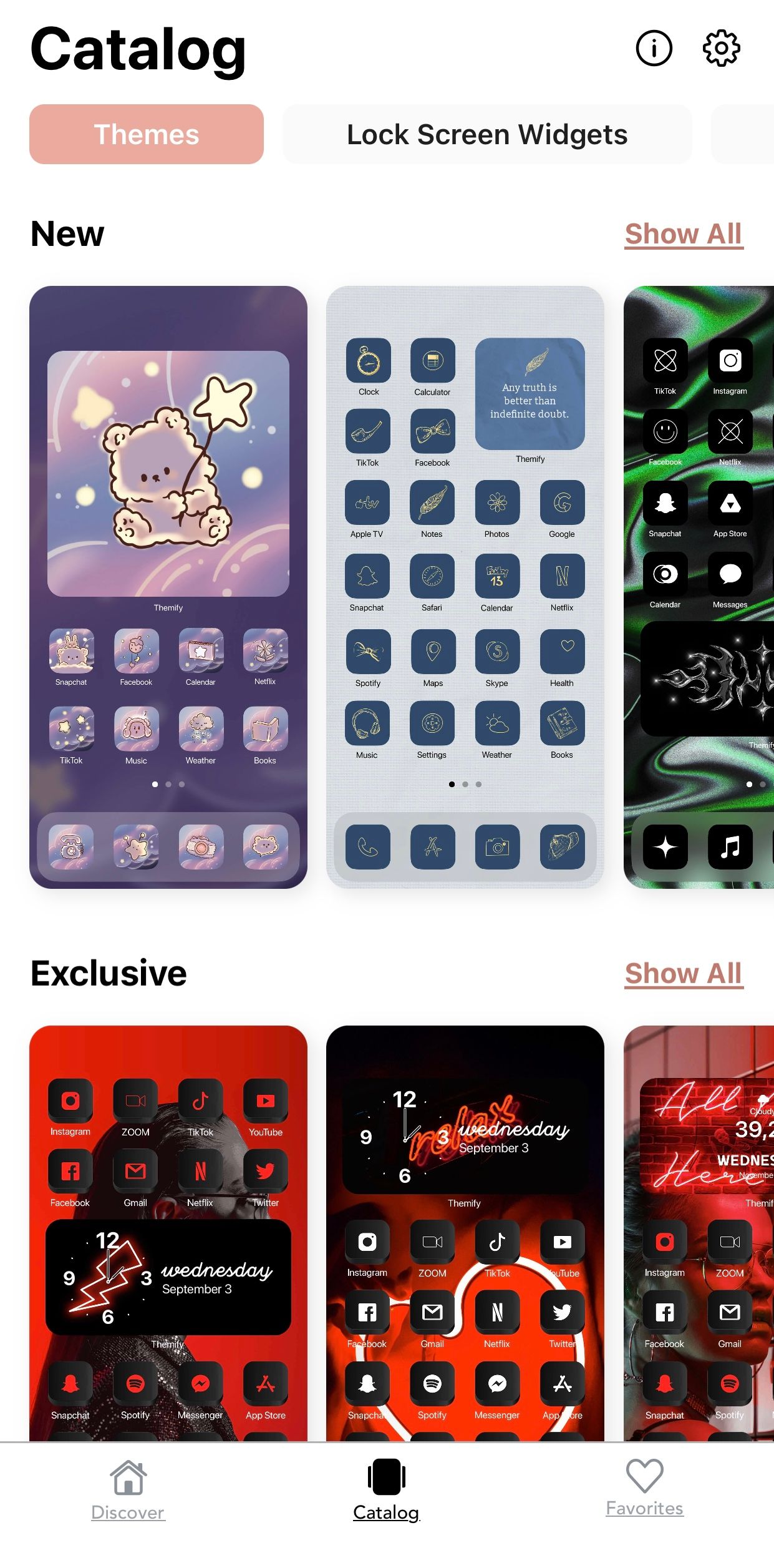 Various iPhone themes on Themify