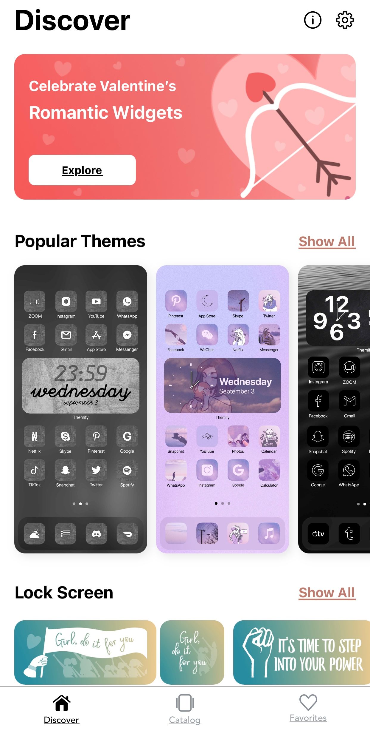 Popular themes and lock screen widgets on Themify