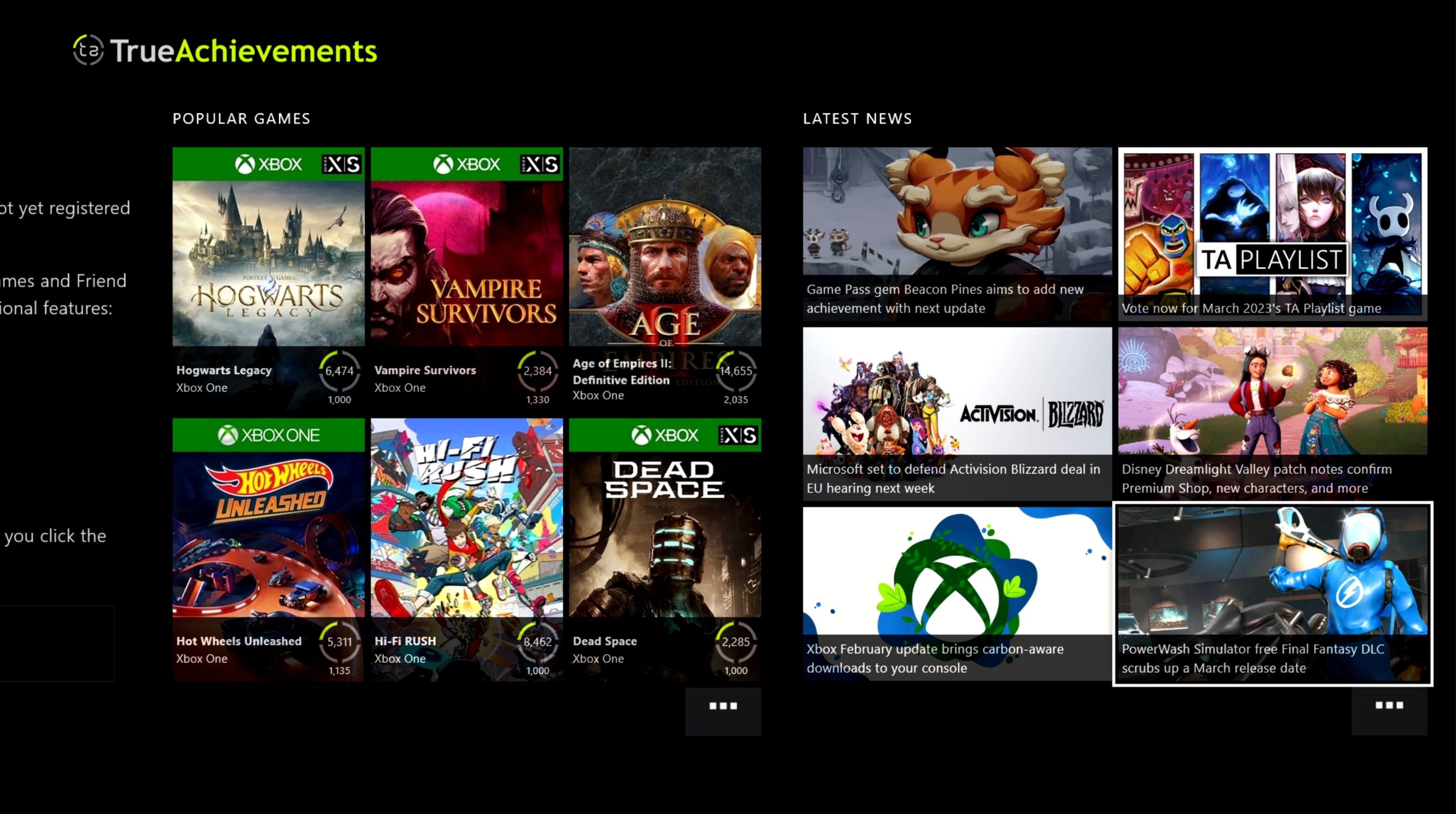 TrueAchievements App on Xbox Series XS