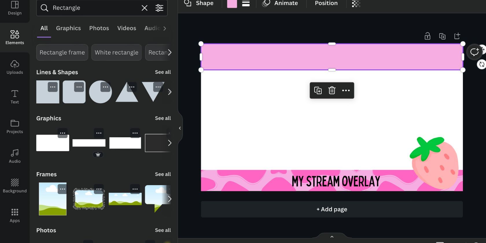 Using Basic Shapes to Create Custom Twitch Overlay in Canva