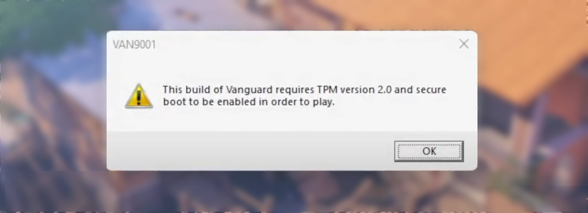 Vanguard VAN9001 Error on Windows