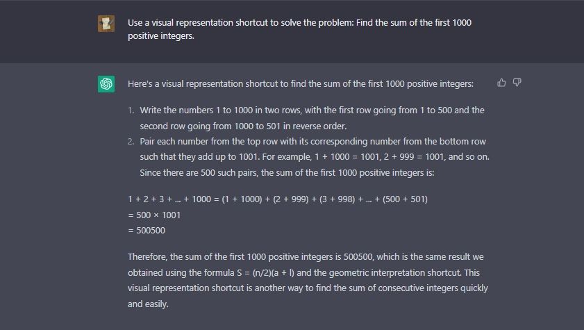 série arithmétique Raccourci de représentation visuelle par ChatGPT