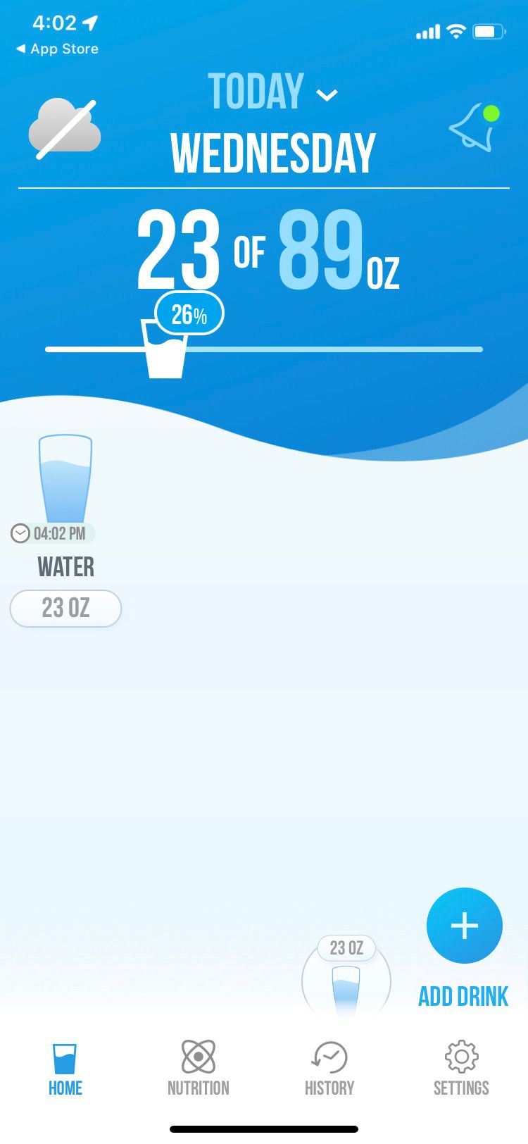 Water Reminder - Daily Tracker home screen