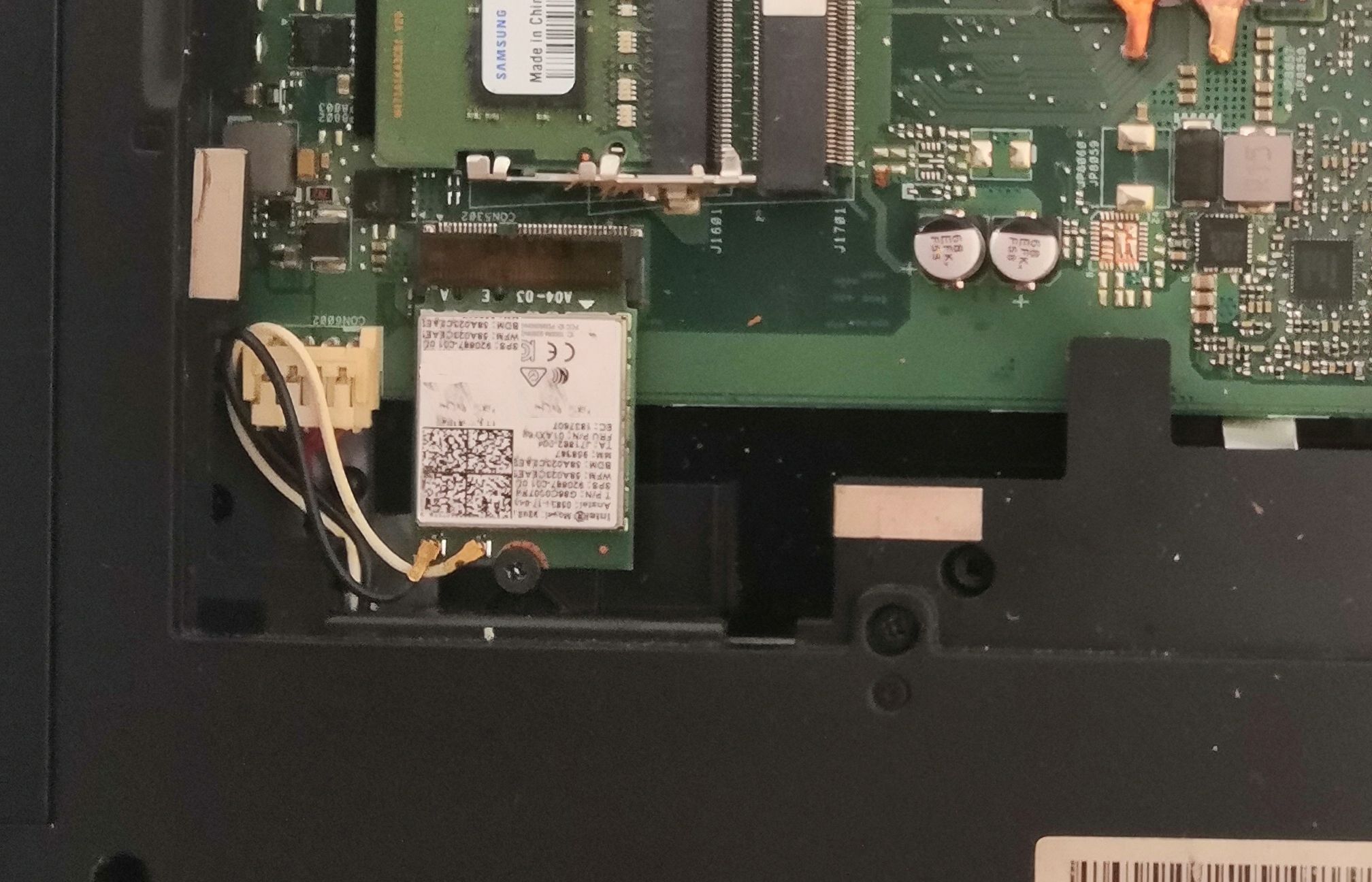 Wi-Fi adapter installed in laptop
