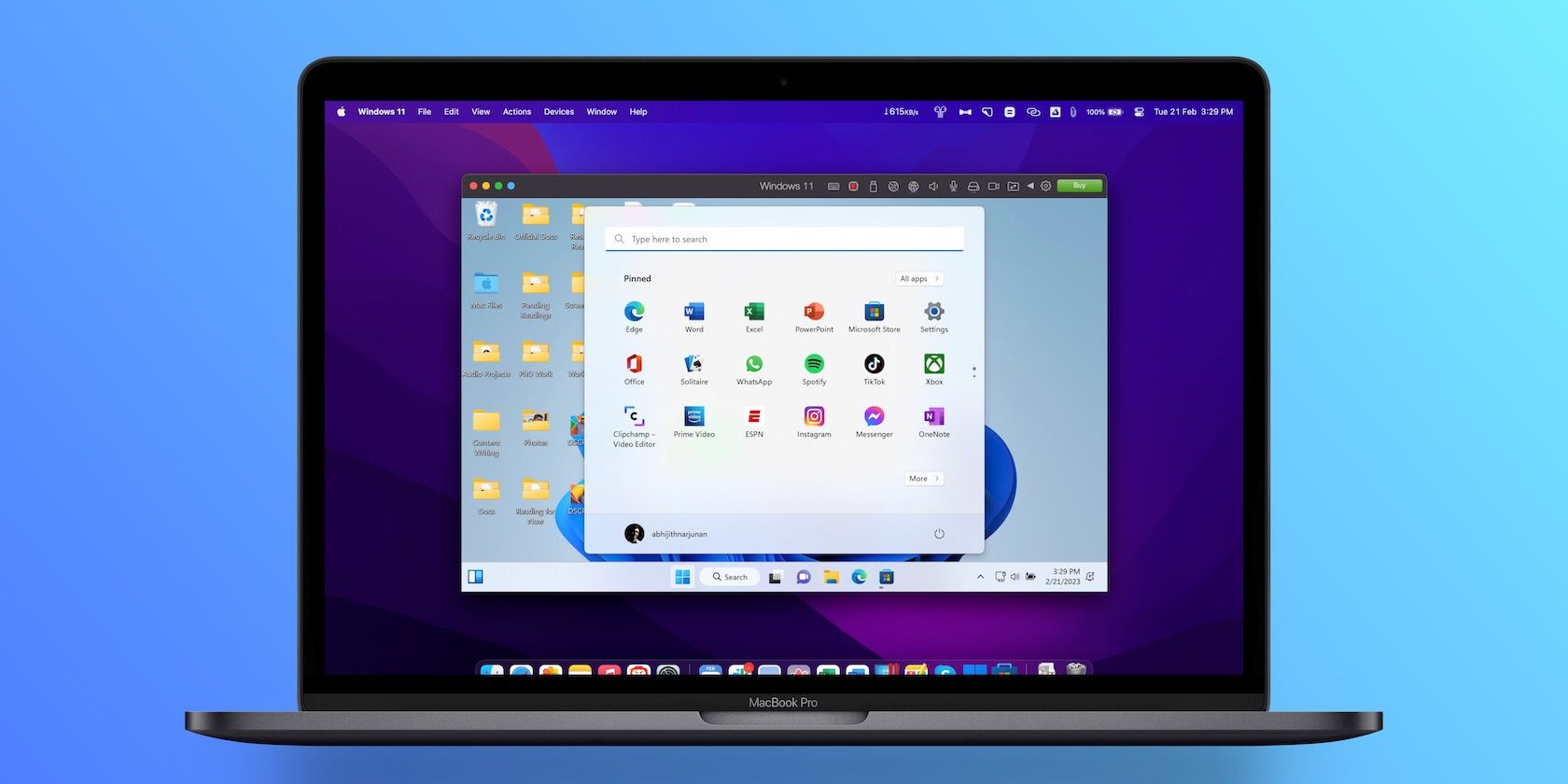Windows 11 di MacBook Pro melalui Parallels Desktop